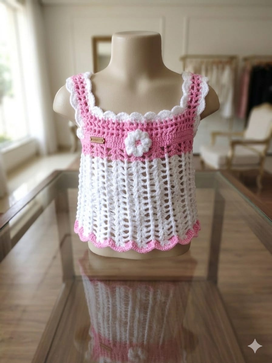 Tanktop Anak - Kipas Putih Pink