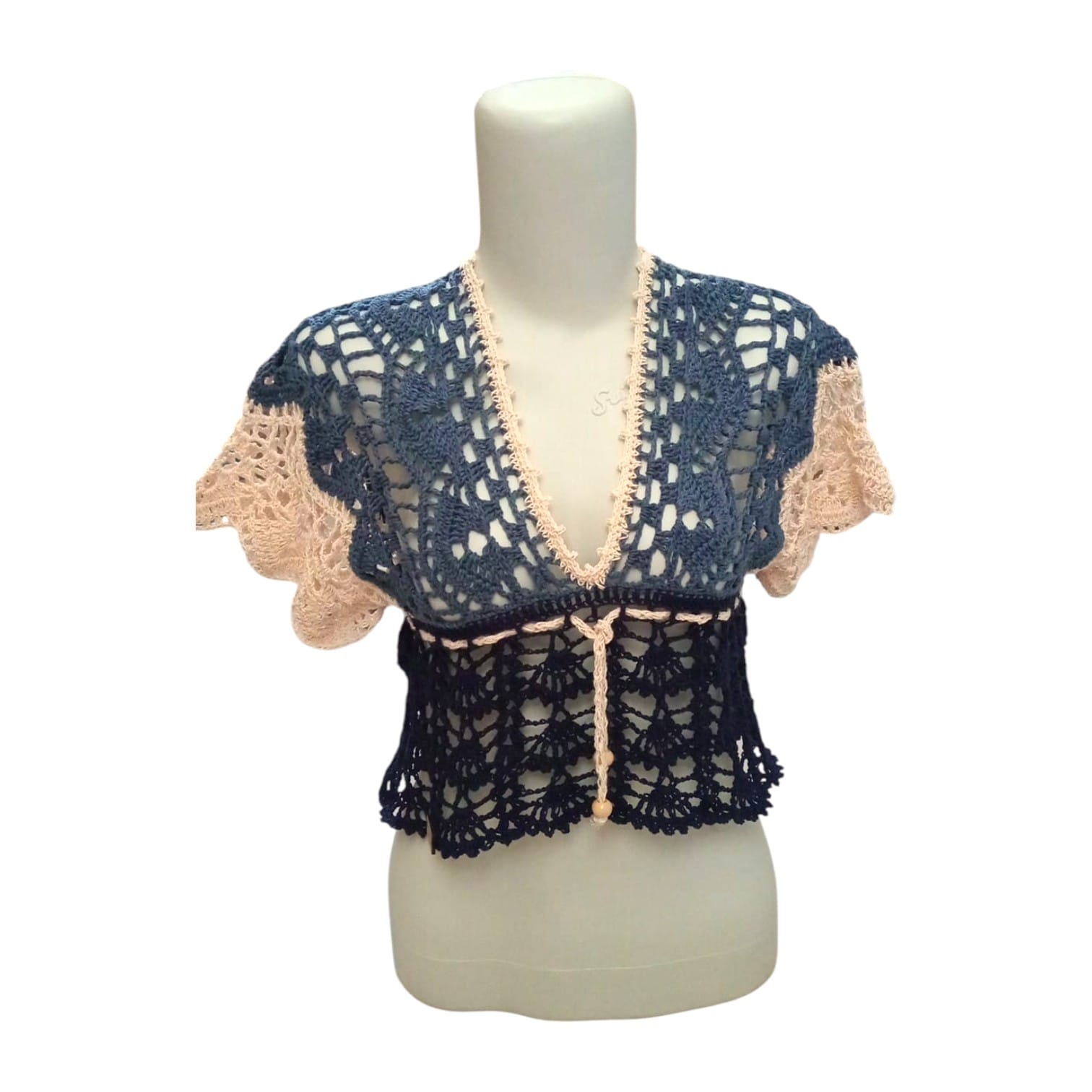 V-neck Crop Top Crochet