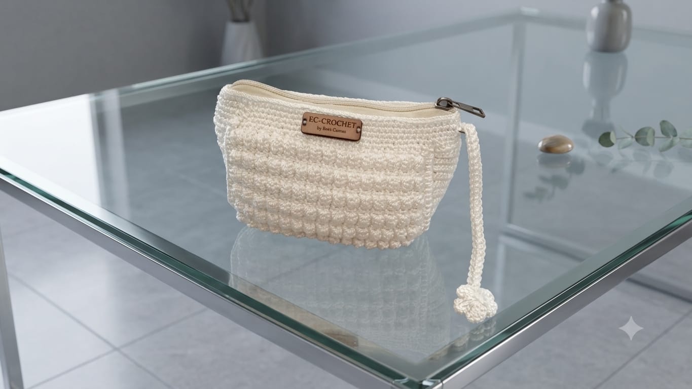 Pouch Makeup Rajut - Putih