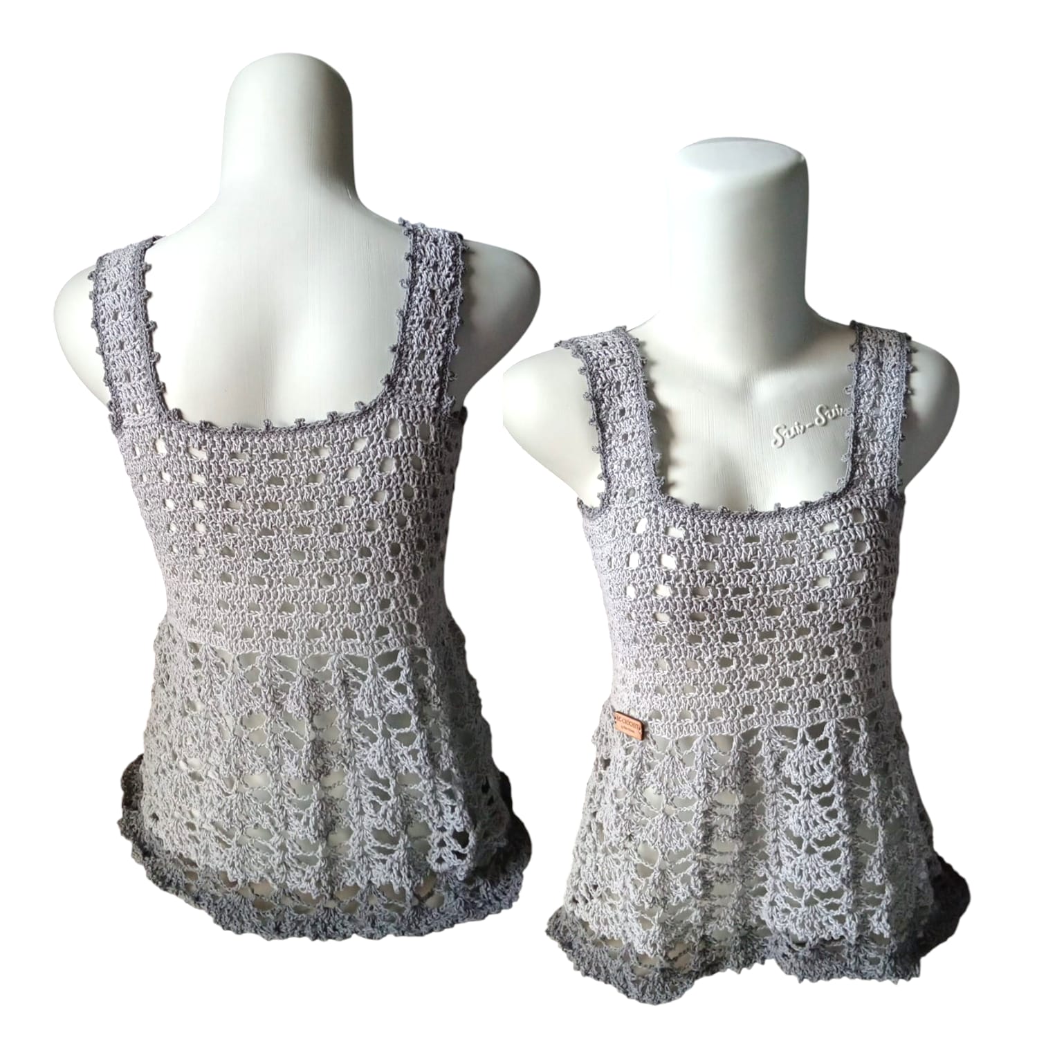 Tanktop Rajut - Silver Carcoal