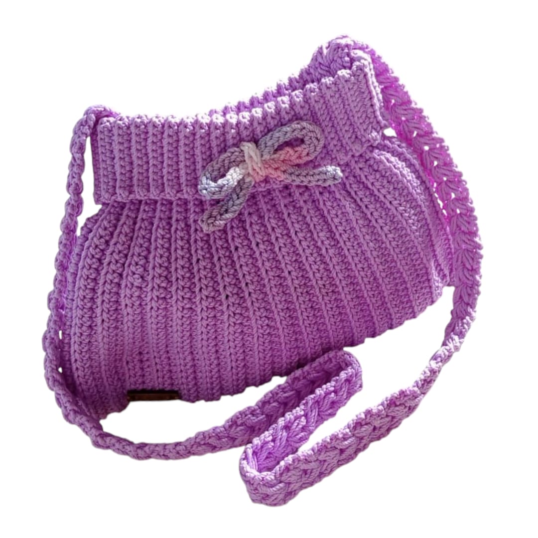 Tas Selempang Rajut Lylac