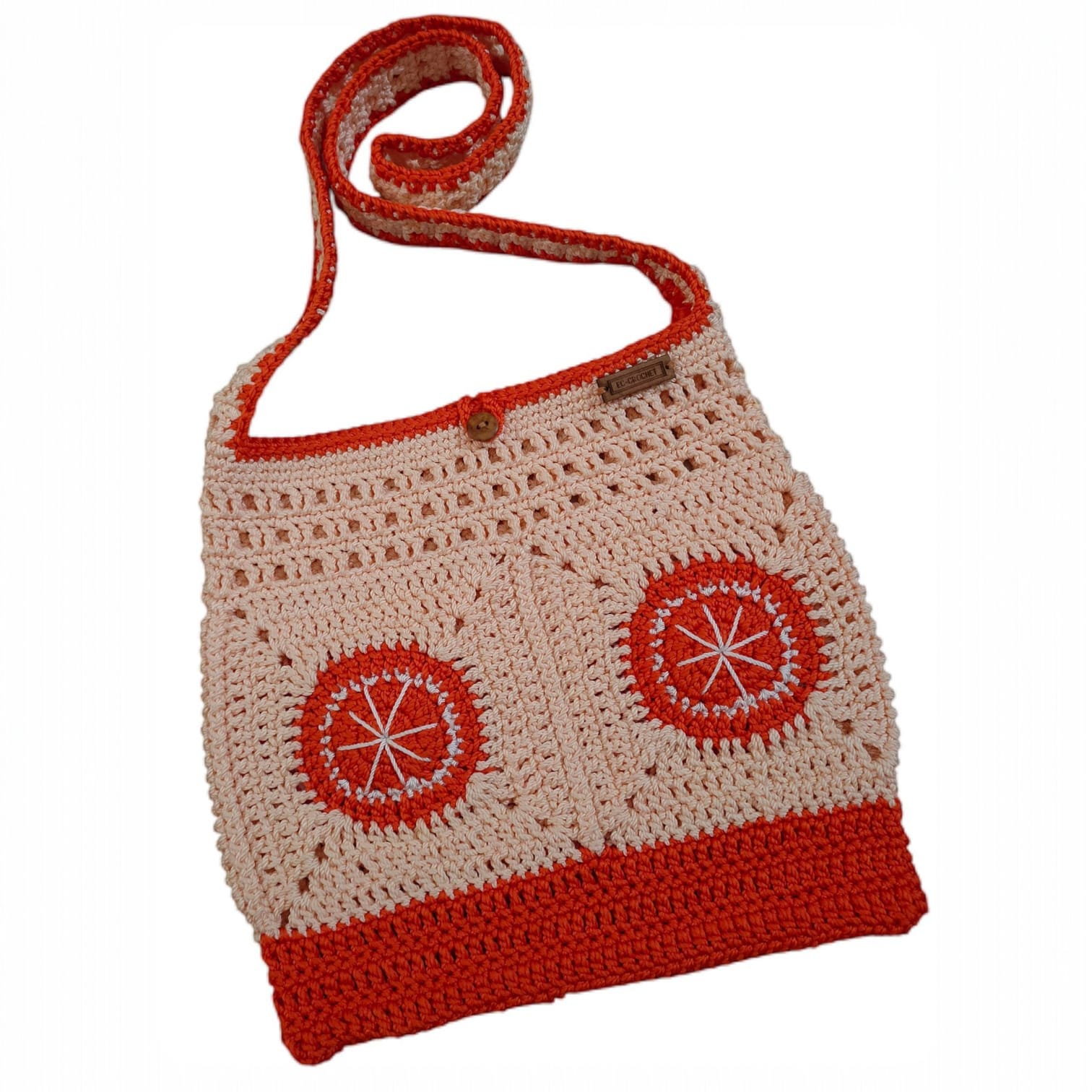 Tas Selempang Rajut Motif Orange Slices