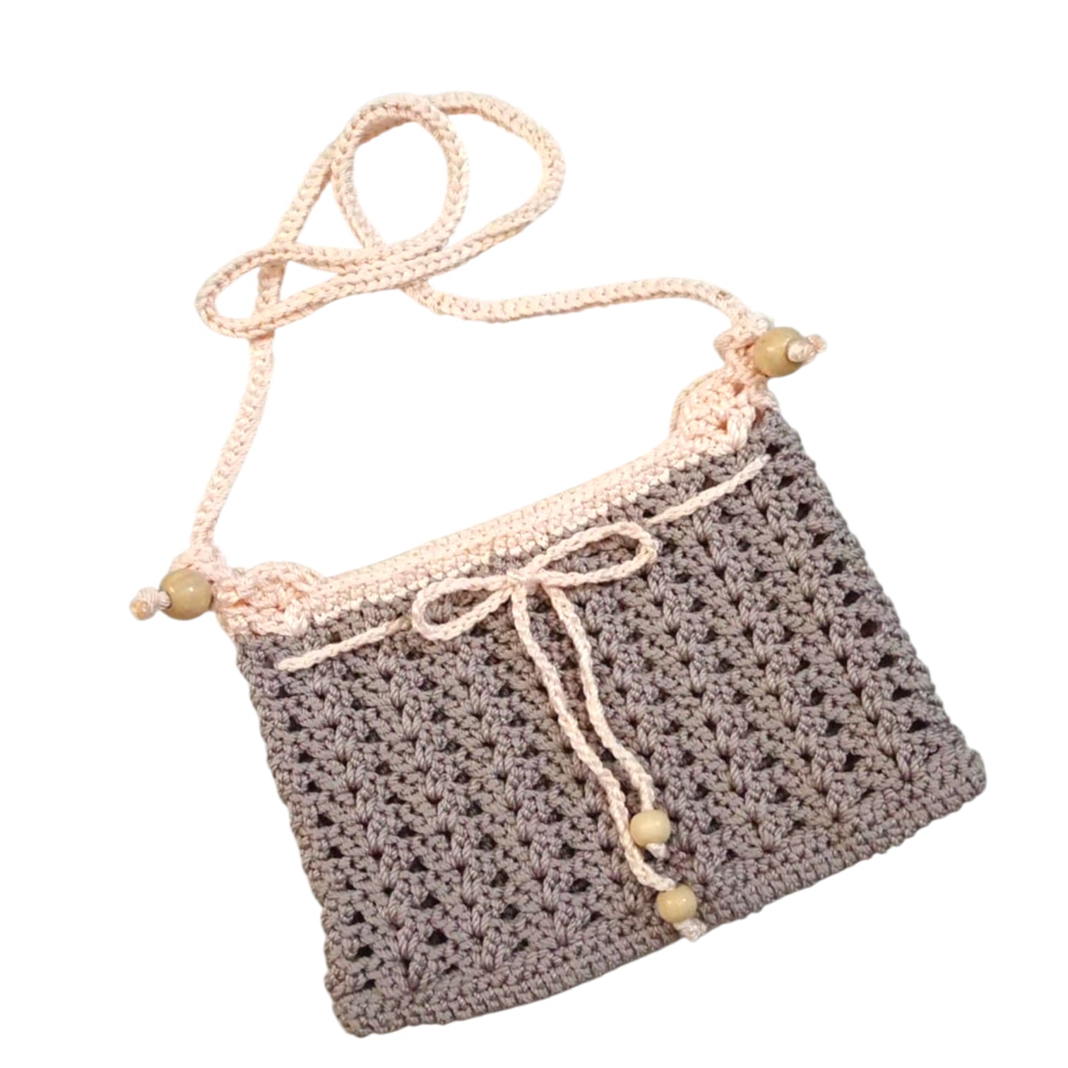 Tas Selempang Rajut Mini - Krem
