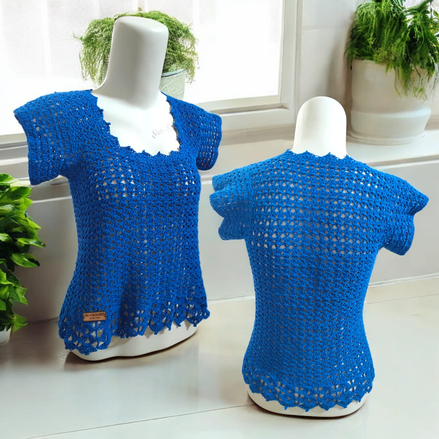 Blouse Rajut - Royal Blue