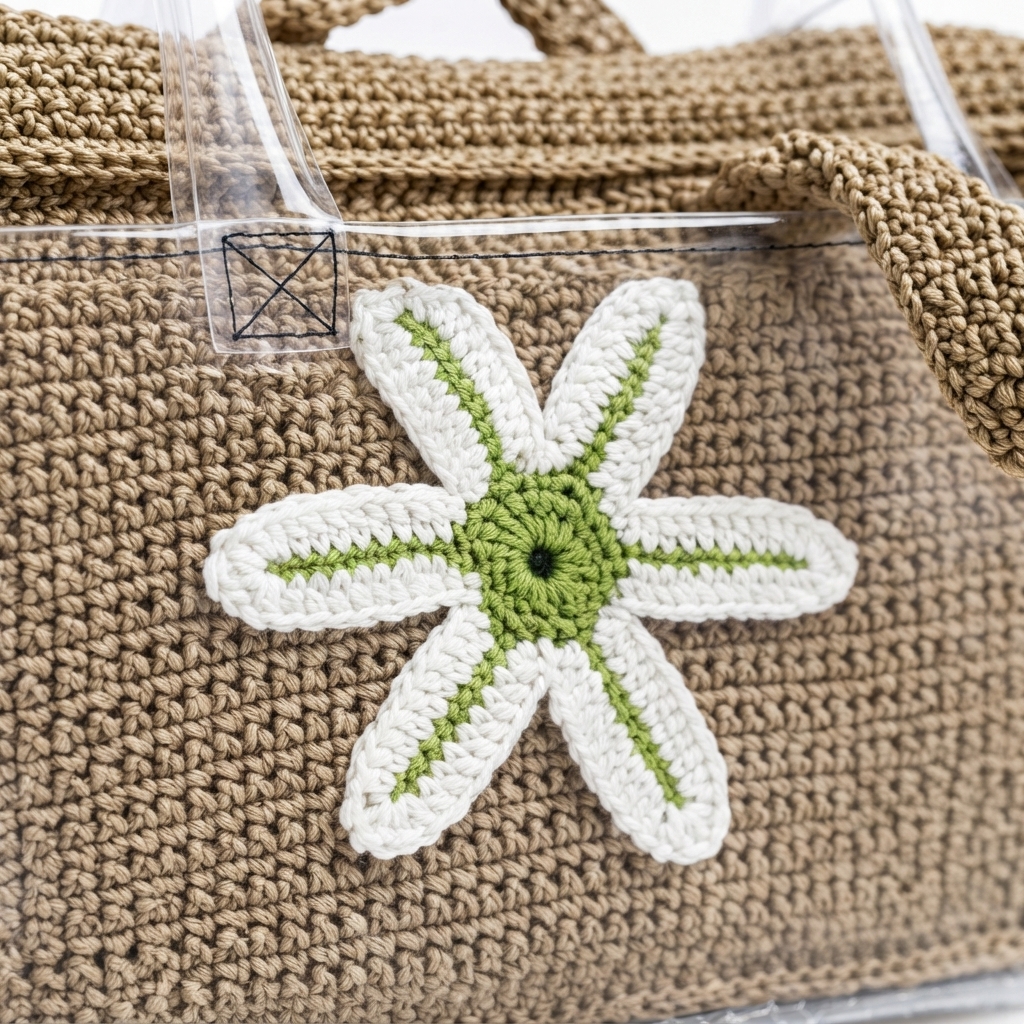Daisy Clear Knit Tote — tampilan 2
