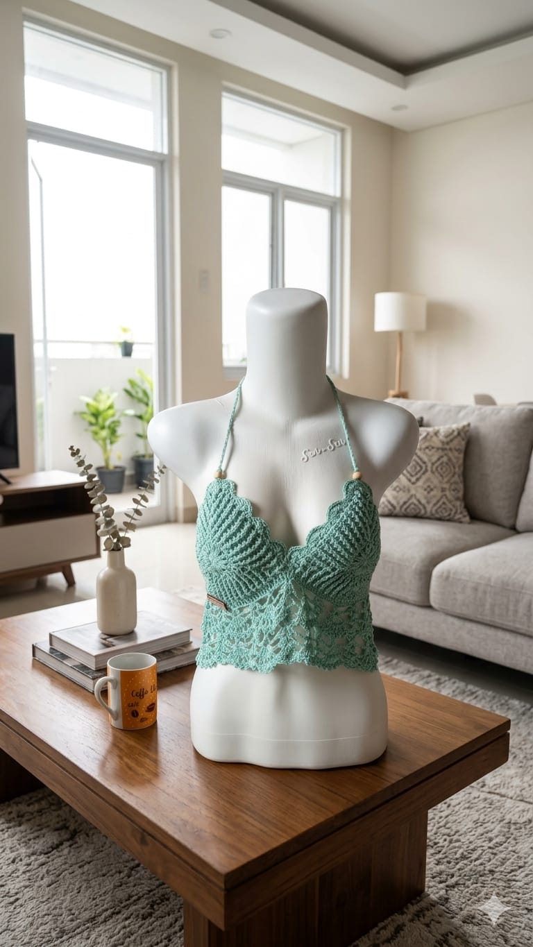 Bralettte - Teal oleh EC-Crochet by Ester Chrisna — tampilan 1