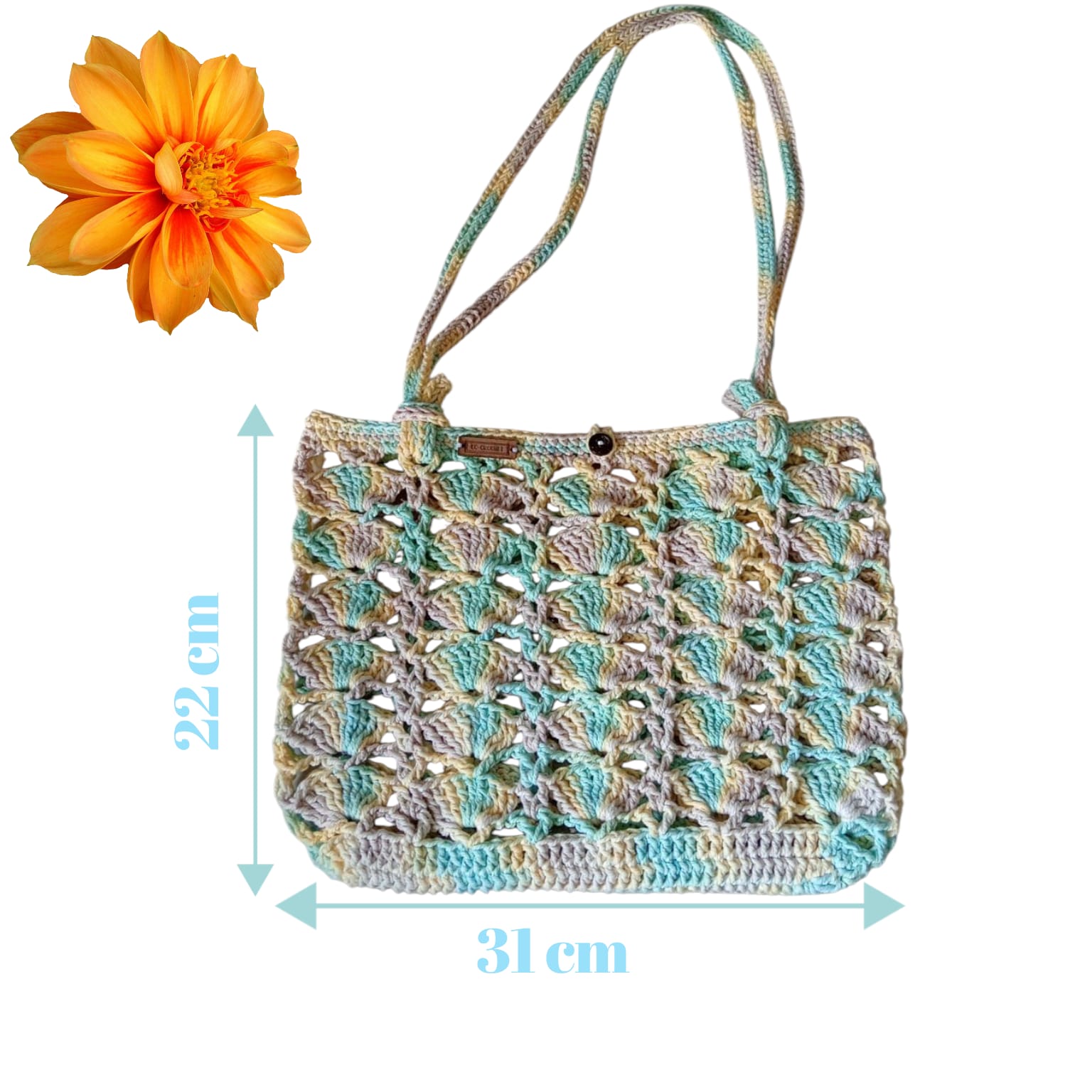 Tas Bahu Rajut - Kerang Ombre Macrame Series — tampilan 5