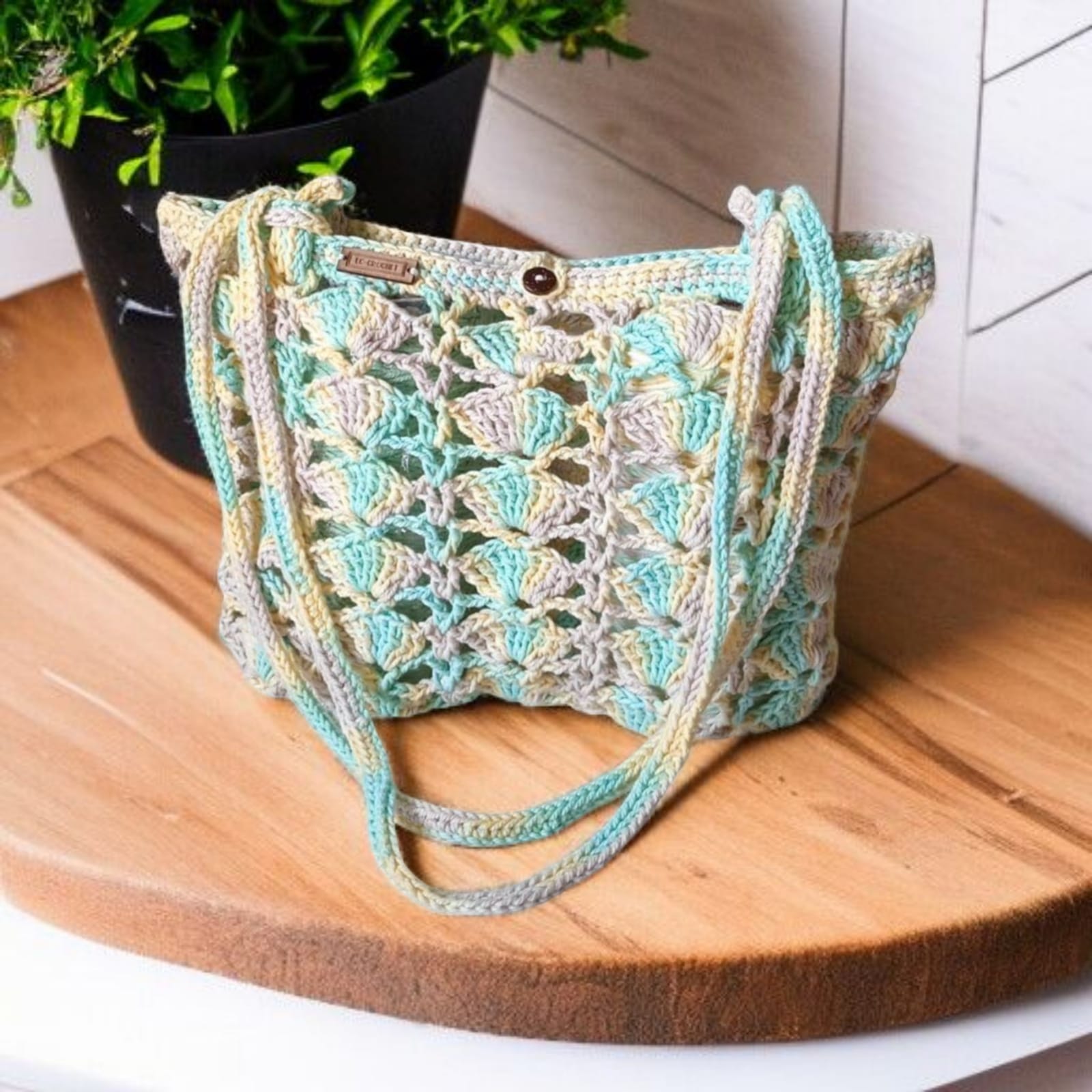 Tas Bahu Rajut - Kerang Ombre Macrame Series — tampilan 4